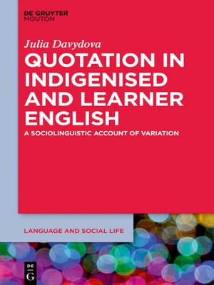 cover image of Quotation in Indigenised and Learner English